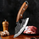 NNEOBA Hand-Forged Meat Cutting Knife Brown