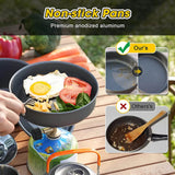 NNEOBA Aluminum Outdoor Camping Cookware Set Lightweight Cookset Grey