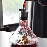 NNEOBA 1500ML Iceberg Crystal Decanter Handmade Lead-Free Glass Wine