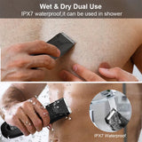 NNEOBA Mens Rechargeable Body Hair Trimmer with 2 Heads & LED Light Black