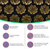 NNEOBA 3PCS Acupressure Yoga Mat And Pillow Set Massage Cushion Gold