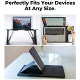 NNEOBA Portable Laptop Desk Stand: Foldable & Adjustable, Ideal for Bed, Couch, Office - Black