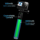 NNEOBA 4K Dual-Lens Action Camera Power Stick Included Black