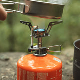 NNEOBA Ultralight Portable Backpacking Gas Stove 7165 BTU Camp Burner Silver