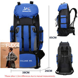 NNEOBA 90L Waterproof Camping Backpack with Cover Blue