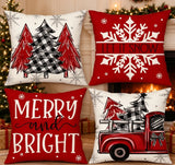 Christmas Festive Throw Pillowcases for Sofa & Bed