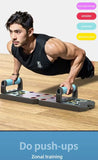 NNEOBA Folding Push-Up Board with Resistance Bands Black