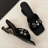 Women's Square Toe Wedge Sandals