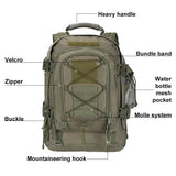 NNEOBA 60L Expandable Tactical Backpack Molle Green