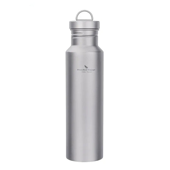 NNEOBA Titanium Water Bottle 750ml Lightweight Reusable Bottle Silver