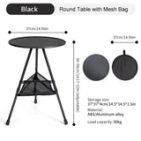 NNEOBA Camping Round Folding Table Black