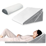 NNEOBA Adjustable Wedge Pillow Set Ergonomic Triangle Pillow Headrest Grey