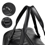 NNEOBA Large-Capacity PU Travel Gym Bag Black