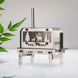 NNEOBA Mini Folding Charcoal Stove Fire Heater And Incense Burner Silver