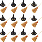 100-Piece Mini Witch Hat & Broom Set – Halloween Miniature