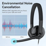 NNEOBA Wired USB Headset with Noise-Cancelling Microphone