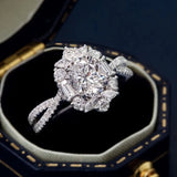 Sterling Silver 1 Carat Oval Moissanite Ring – Vintage Elegant Statement Ring for Women