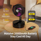 NNEOBA 20000mAh Portable Folding Fan with Remote