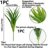 Artificial Spring Grass Plant Set Silk & Plastic Decor Stems
