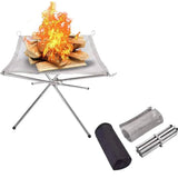 NNEOBA Foldable Stainless Steel Mesh Fire Pit Rack