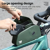 NNEOBA Waterproof Bicycle Top Tube Bag 1L TPU Frame Bag Green