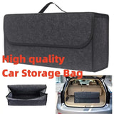 NNEOBA Large Anti Slip Car Trunk Organizer Soft Felt Storage Box Grey