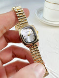 NNEOBA Vintage Ladies Quartz Watch Oval Stainless Steel