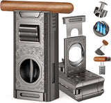 6-in-1 Triple Jet Cigar Lighter with Cutter and Holder