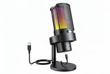 NNEOBA USB Gaming Microphone RGB 4 Polar Patterns Gain Control