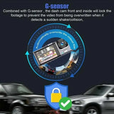NNEOBA 2 Channel 1080P HD Dash Cam Triple Lens Car DVR Black