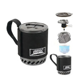 NNEOBA Jet Boiler Camping Stove Kit Portable Heat Exchanger Gas Stove Black