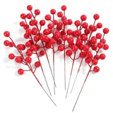 5-Piece Christmas Red Berry Branch Decorations