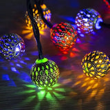 7.5M 50-LED Colorful Moroccan Ball Solar String Lights