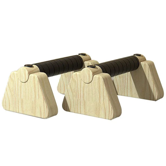 NNEOBA 50cm Wooden Push-Up Bars Beech Wood Brown