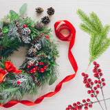 Artificial Pine Branches with Red Berries 10Pcs