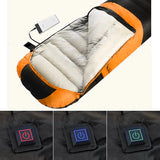 NNEOBA USB Heated Sleeping Bag 3-Stage Thermal Pad Orange