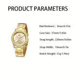 NNEOBA Women’s Luxury Gold Watch Jewelry Set (5PCS)