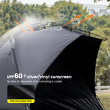 NNEOBA 3–4 Person One-Touch Camping Tent Silver Coated Black