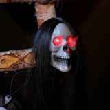 Halloween Hanging Long-Hair Ghost Skeleton LED Pendant 1Pcs