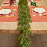 NNEOBA Handcrafted 2M Christmas Pine Vine Garland with Red Berries Rattan