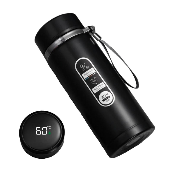 NNEOBA 1L Thermos Bottle with LED Temperature Display Black