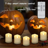 NNEOBA 6-Pack Rechargeable LED Tealight Candles with Remote And Timer White