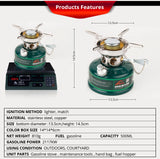 NNEOBA Camping Gasoline Stove with Silencer Green
