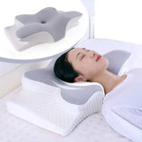 NNEOBA Butterfly Memory Foam Pillow Neck Support Grey
