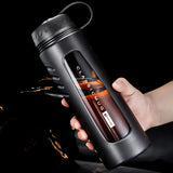 NNEOBA 1000ML Heat-Resistant Glass Water Cup Black