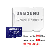 PRO Plus 512GB MicroSD Memory Card with SD Adapter