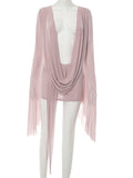 Women's Sheer Mesh V-Neck Dress