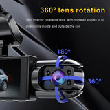 NNEOBA 1080P WiFi Dual Lens Dash Cam Front Rear Car DVR Black