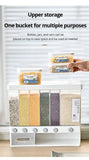 NNEOBA 1pc Wall-Mounted Multi-Grid Food Dispenser - Large Capacity Rice Bucket