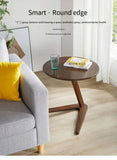 NNEOBA House Faction Solid Wood Edge Sofa Side Table - Walnut Finish